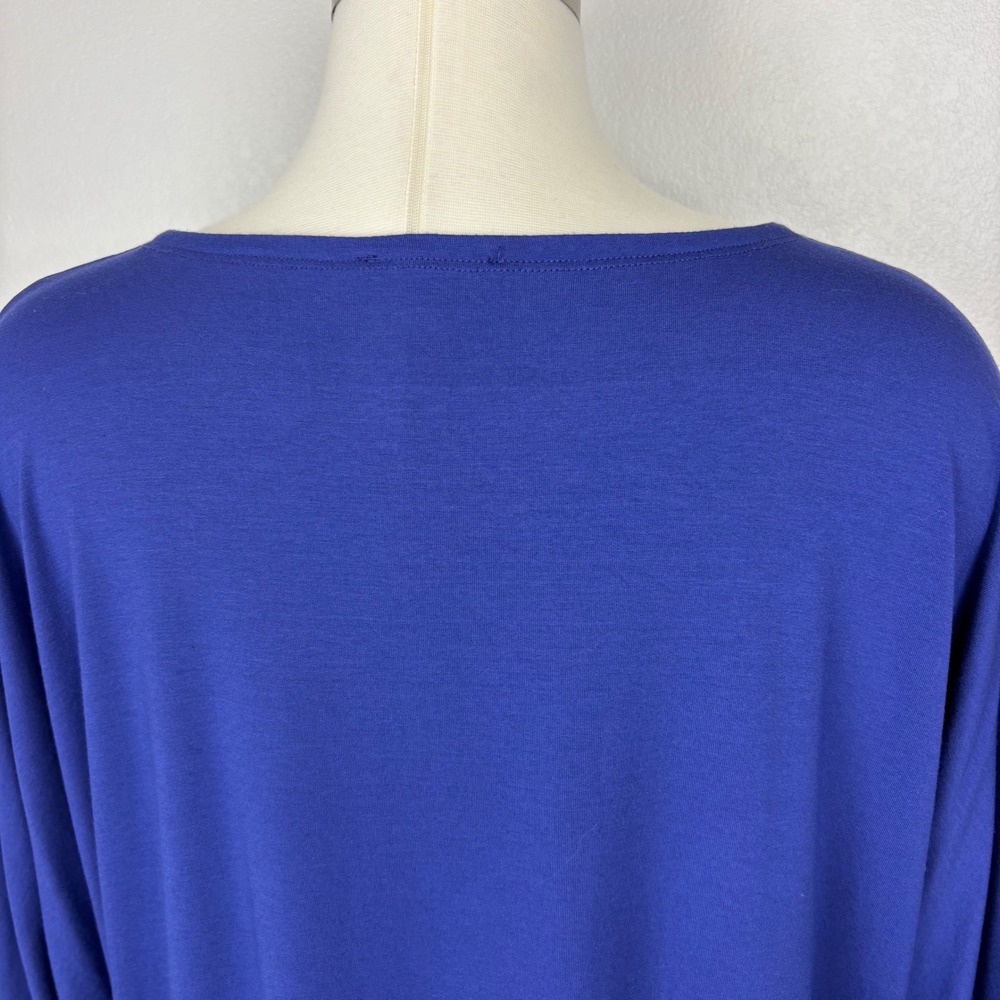 Eileen Fisher Oversized Jersey Knit Tunic Top Size‎ L Cobalt Blue Dolman Sleeve - Picture 8 of 12
